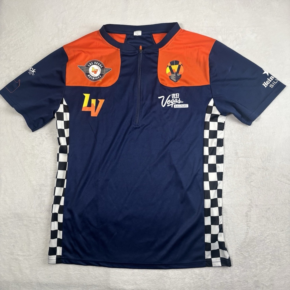 Las Vegas Aviators Formula 1 Race 1/4 Zip Short Sleeve Baseball Jersey Men's XL